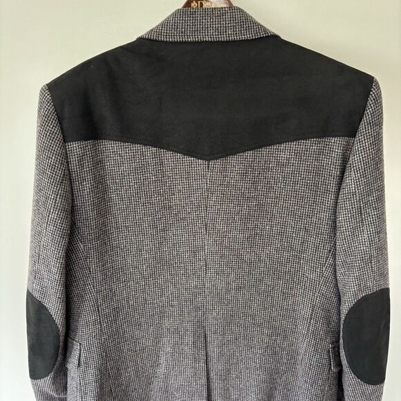 Pendleton Blazer Men 42 Wool Tweed Houndstooth Elbow Patch Western Sport Coat - Picture 10 of 16